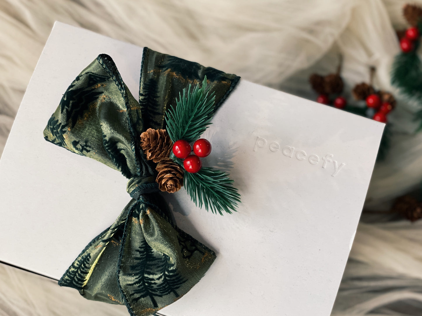 銀色大門・聖誕快樂｜聖誕樹緞帶禮盒